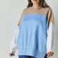 Plus Round Neck Multicolored Oversized Sweater