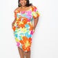 Flower Print Off The Shoulder Dress