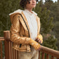 Long Sleeve Fuzzy Faux Fur Hood Padded Jacket