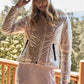 Long Sleeve Fuzzy Faux Fur Hood Padded Jacket