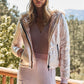 Long Sleeve Fuzzy Faux Fur Hood Padded Jacket