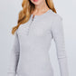 Long Slv Henley Thermal Top
