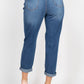 Rhinestones Ripped-front Denim Jeans