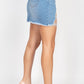 Ripped Sequin Denim Mini Skirt