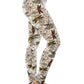 Long Yoga Style Banded Lined Multi Printed Knit Legging With High Waist