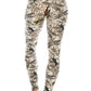 Long Yoga Style Banded Lined Multi Printed Knit Legging With High Waist