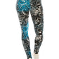 Long Yoga Style Banded Lined Multi Printed Knit Legging With High Waist