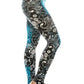 Long Yoga Style Banded Lined Multi Printed Knit Legging With High Waist