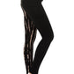 Spliced 5-inch Long Yoga Style Banded Lined Knit Legging With High Waist