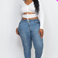 Plus Size Drawstring Ruched Cutout Crop Top