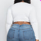 Plus Size Drawstring Ruched Cutout Crop Top