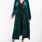 Plus Hunter Green Velvet Long Sleeve Maxi Smoking Jacket