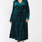 Plus Hunter Green Velvet Long Sleeve Maxi Smoking Jacket