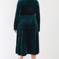 Plus Hunter Green Velvet Long Sleeve Maxi Smoking Jacket