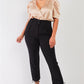 Plus Black High-waisted Classic Pegged Pants