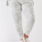 Plus Tie-dye Bleached Effect High Waist Comfy Jogger Pants