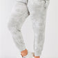 Plus Tie-dye Bleached Effect High Waist Comfy Jogger Pants