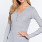 Long Slv V-neck Placket Thermal Top