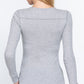 Long Slv V-neck Placket Thermal Top