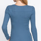 Long Slv V-neck Placket Thermal Top