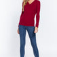 Long Slv V-neck Placket Thermal Top