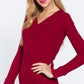 Long Slv V-neck Placket Thermal Top