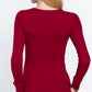 Long Slv V-neck Placket Thermal Top