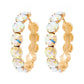 Rhinestone 3.25 Inch Classic Hoop Earring