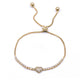 Rhinestone Heart Metal Chain Adjust Bracelet