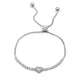Rhinestone Heart Metal Chain Adjust Bracelet