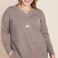 Plus Size Solid V Neck Buttery Soft High Quality High Low Two Tone Sweater