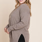 Plus Size Solid V Neck Buttery Soft High Quality High Low Two Tone Sweater