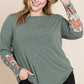 Plus Size Solid Casual Long Sleeves Top