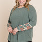 Plus Size Solid Casual Long Sleeves Top