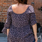 Tiny Floral Printed Square Neckline Top