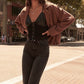 A Faux Leather And Lace Camisole Top