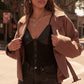 A Faux Leather And Lace Camisole Top