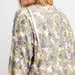 Plus Size Long Sleeve Distressed Printed Rayon Pullover Top