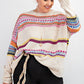 Plus Size Boho Patterned Knitted Sweater Pullover