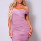 Sexy Off Shoulder Ruched Midi Dress
