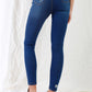 Dark Blue High-waisted With Rips Skinny Denim Jeans