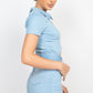 Belted Zip-up Denim Romper