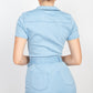 Belted Zip-up Denim Romper