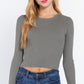 Long Slv Open Back Sweater Top