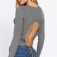 Long Slv Open Back Sweater Top