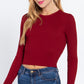 Long Slv Open Back Sweater Top