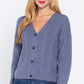Long Slv V-neck Knit Cardigan