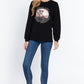 Long Slv Screen Print Knit Top