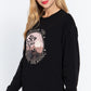 Long Slv Screen Print Knit Top