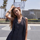Button Down Sleeveless Romper